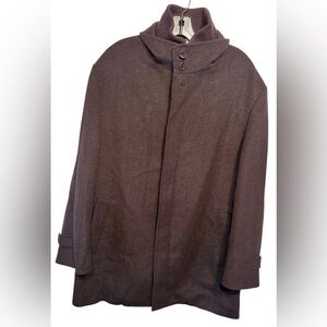 Cardinal Of‎ Canada Mens Brown Wool Cashmere Coat Jacket Size Large Luxury Col